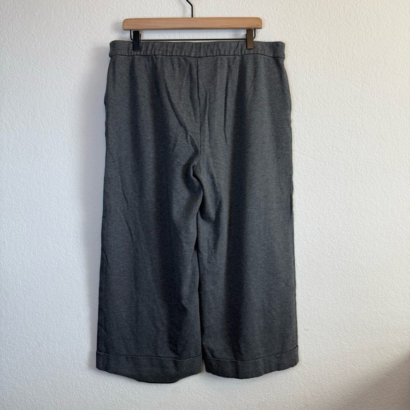 J Jill Ponte Knit Full Leg Dark Grey Wide Straight Buckled Career Crop Pants LG - Picture 5 of 9